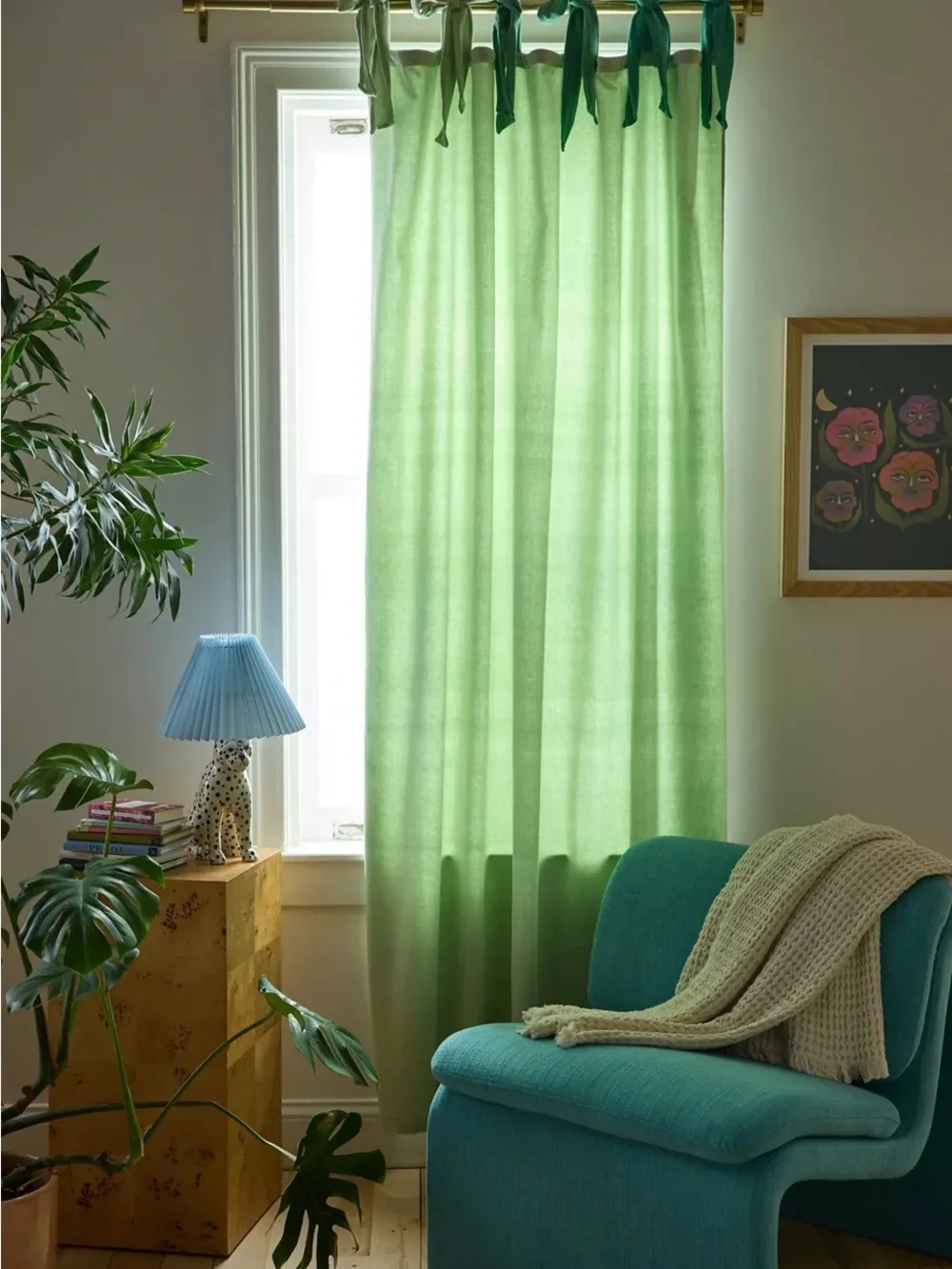 Urban Outfitters Ombré Velvet Tie Window Curtain Panel
